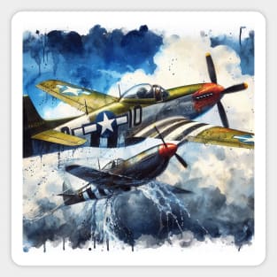 Fantasy illustration of WWII aircraft in battle Magnet